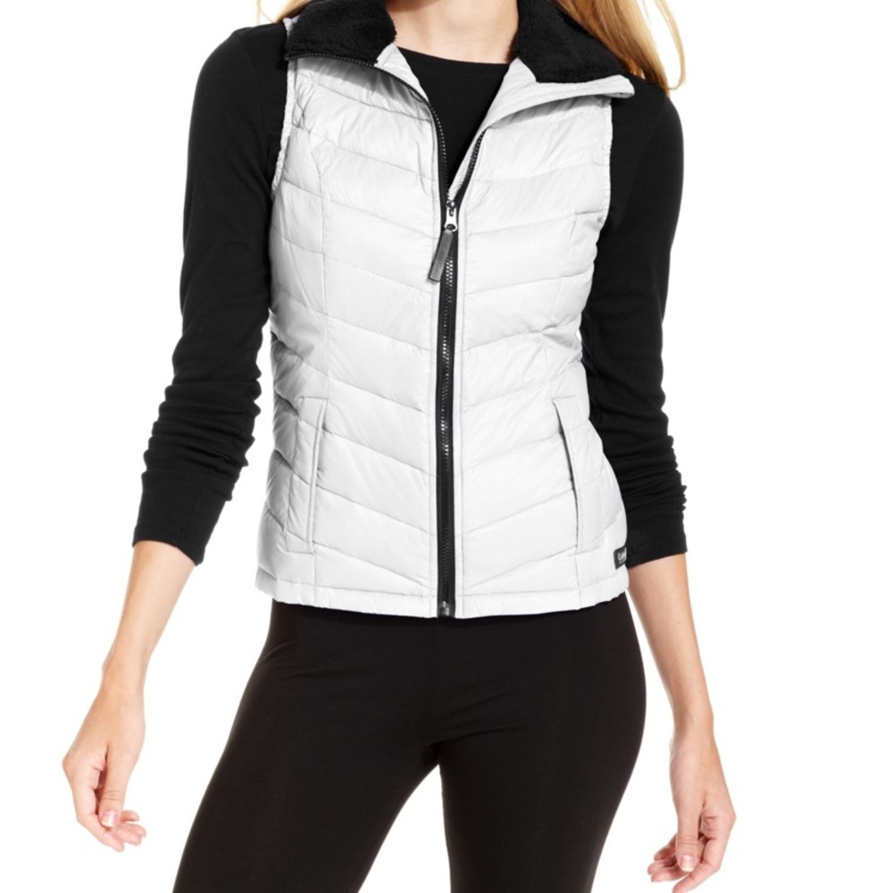 Calvin Klein white quilted vest